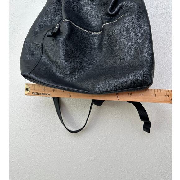 Longchamp Black Leather Le Foulonné Backpack Medium Silver Hardware - Picture 11 of 12